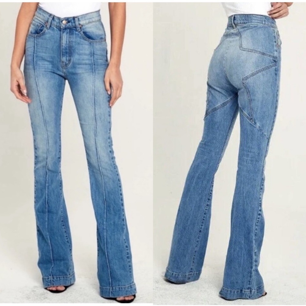 Revice Venus High Rise Flare Star Eclipse 70s Jeans sz 24